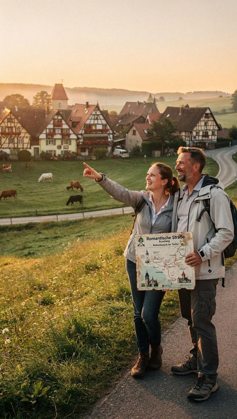 Ein beeindruckender Blick auf ein Schloss, das auf einem Hügel über einem ruhigen See thront.